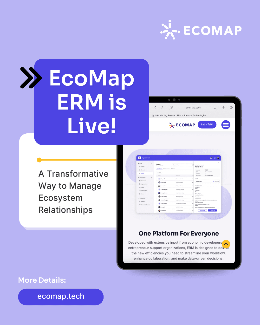 EcoMap launches new solution to strengthen entrepreneur ecosystem infrastructure and coordination